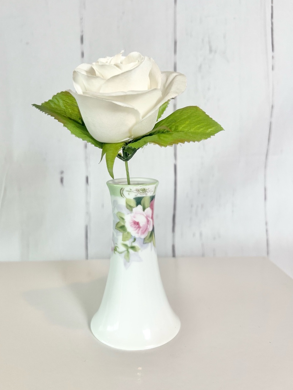 Antique Hand-Painted Nippon Floral Porcelain Hatpin Holder (or Bud Vase)